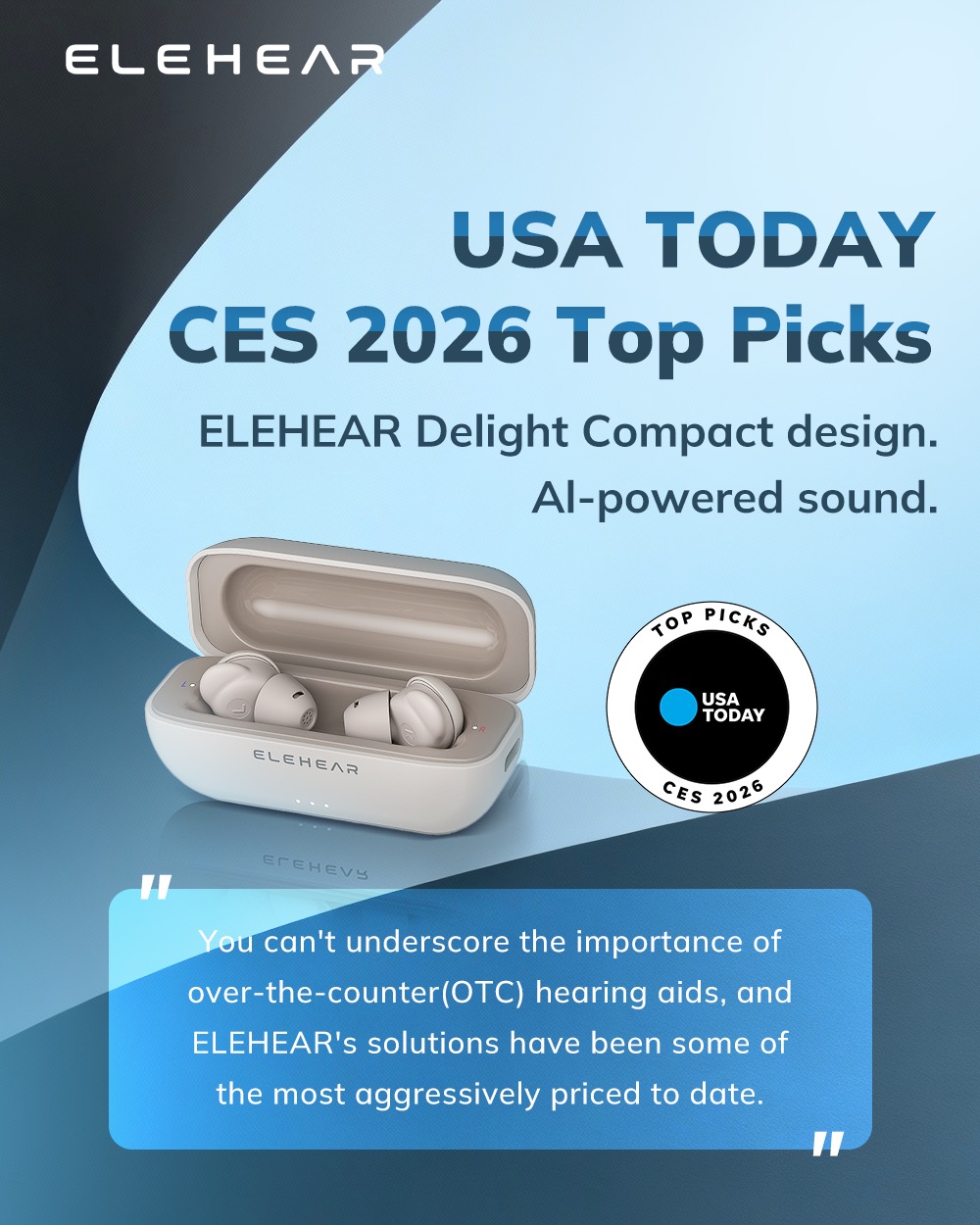 ELEHEAR Delight · USA Today CES 2026 Top Picks